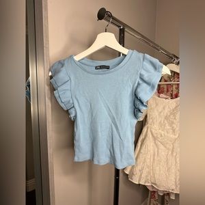 ZARA light blue top